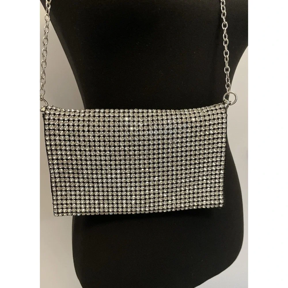 Amber Sceats Purse Luxe Crystal Handbag Removable Chain Holiday New‎ Year Xmas